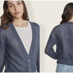 Elizabeth and James Women's Navy‎ Blue Cardigan Size Large